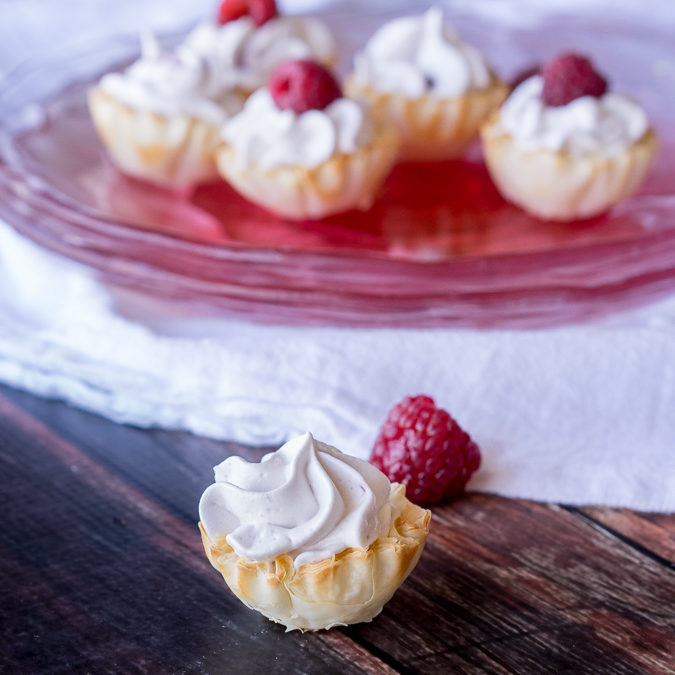 White Chocolate Raspberry Mousse Tartlets