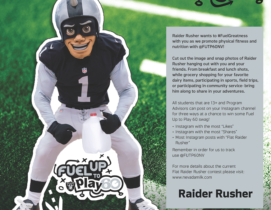 Fuel Greatness with Raider Rusher on Instagram!