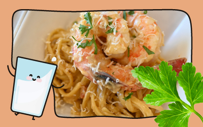 Linguine with Pancetta and Prawns in Saffron Cream